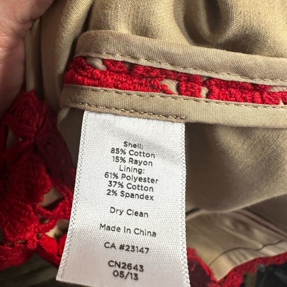 Talbots Red Floral Lace Lined Dress - Picture 6 of 8